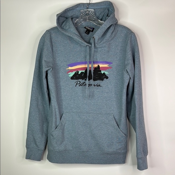 Patagonia Tops - Patagonia Blue Free Hand Ritz Roy Ahnya Hoody Hooded Sweatshirt Size Small